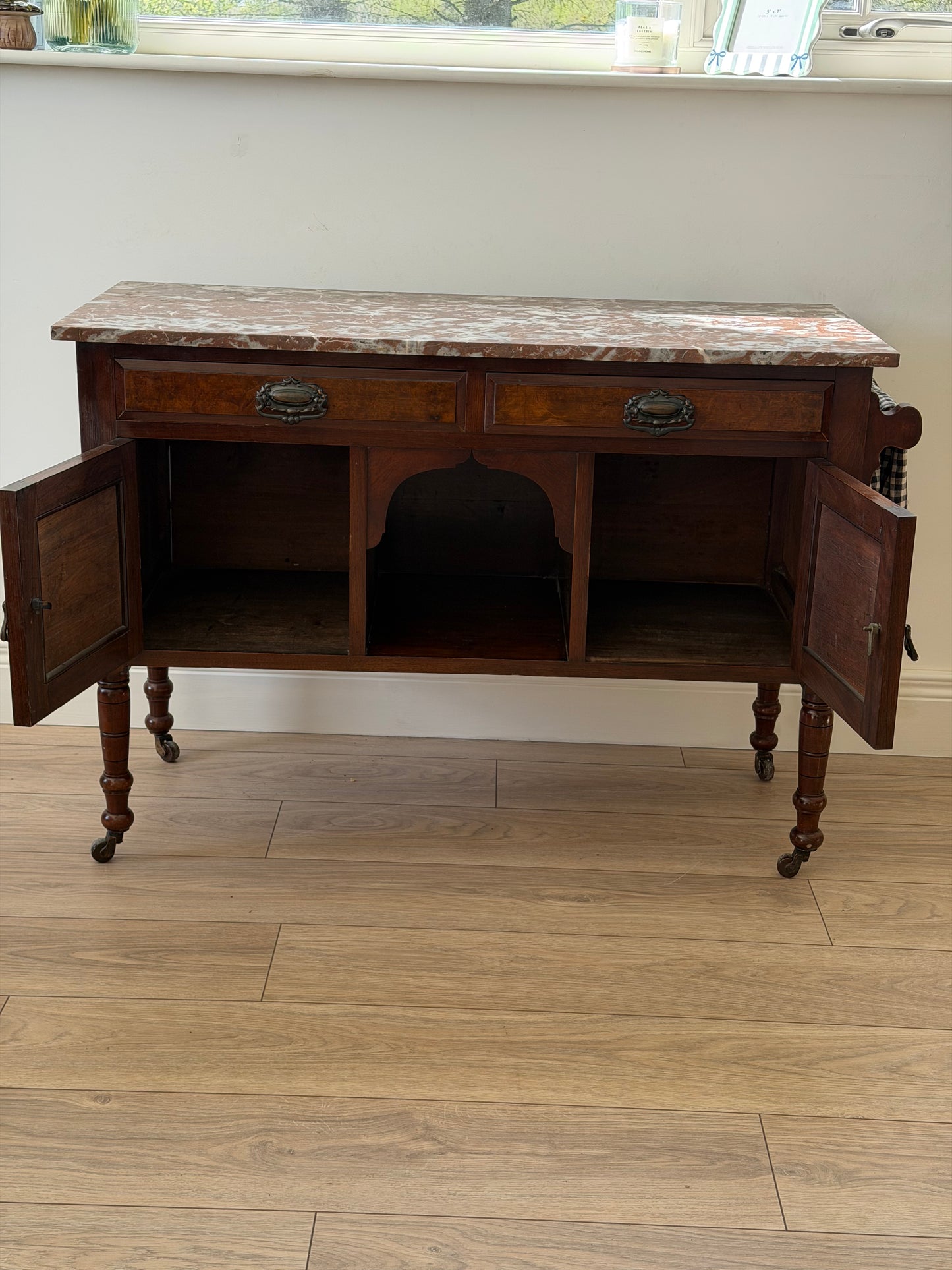 Burr Walnut & Marble Washstand