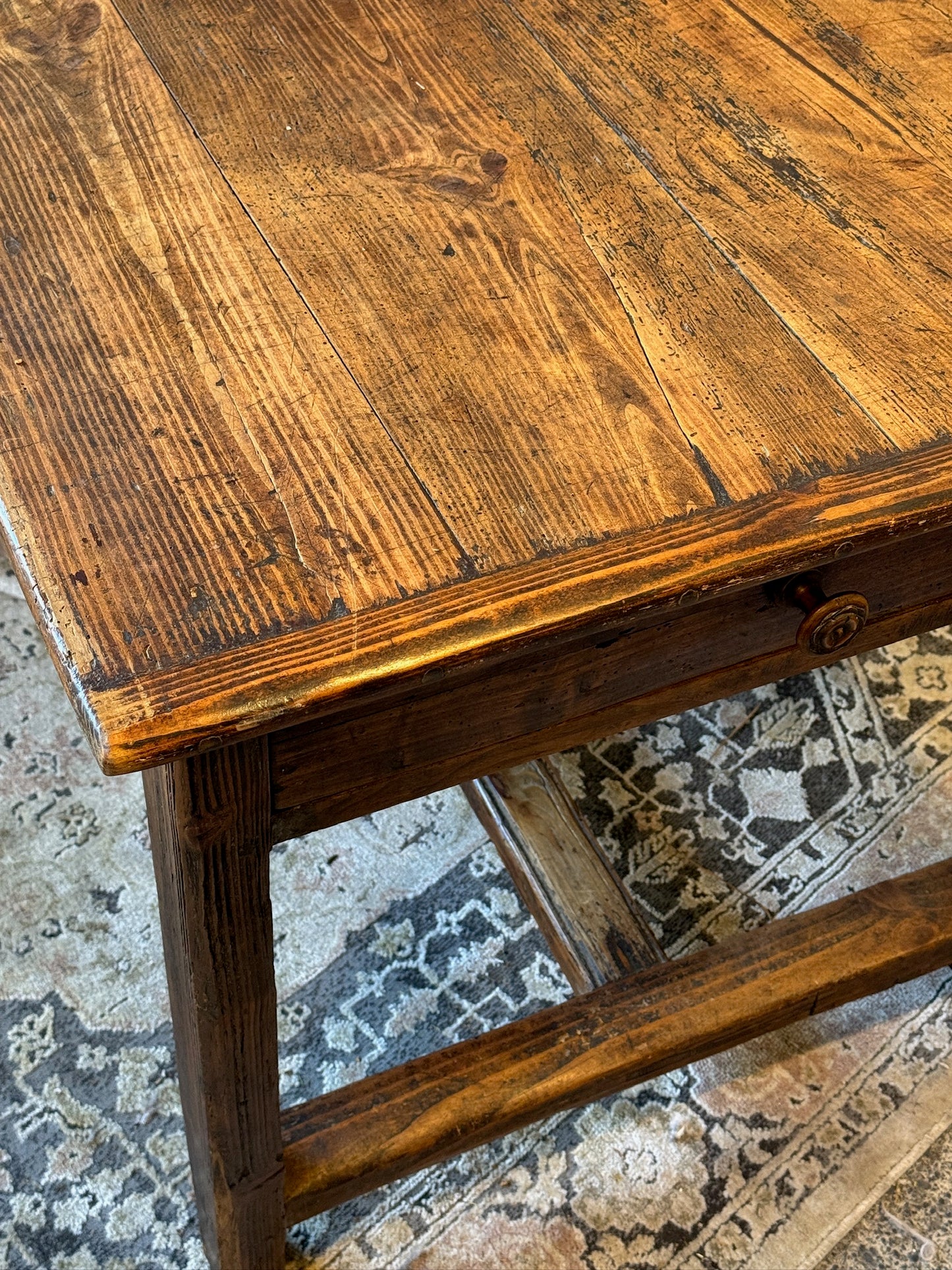 French pine & fruitwood kitchen table