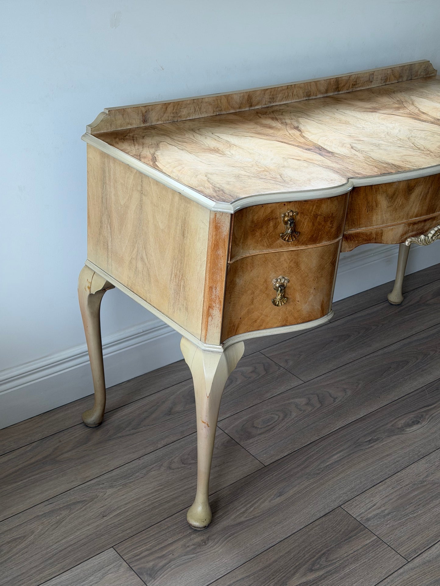 Bleached Burr Walnut Vanity Unit