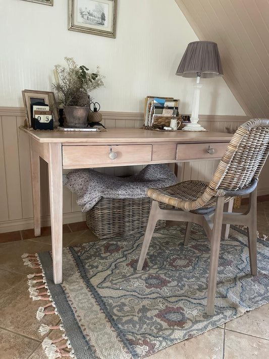 1950s Beech Kitchen Table with 2 Drawers