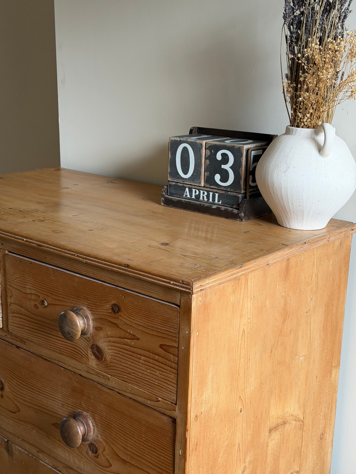 Victorian Pine Tall Chest of Drawers