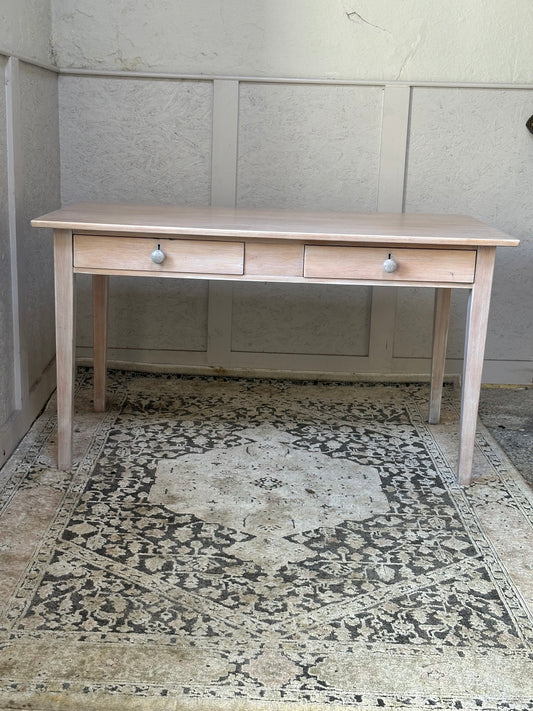 1950s Beech Kitchen Table with 2 Drawers