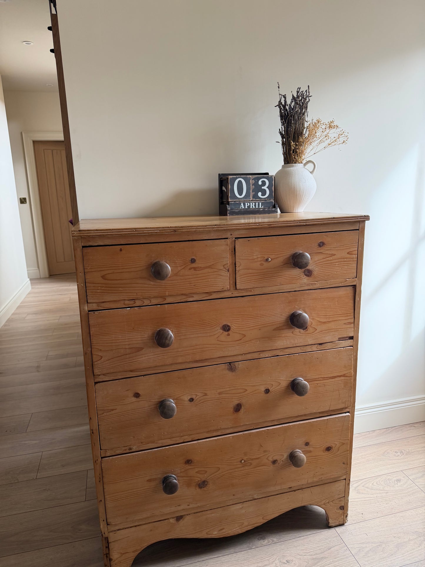 Victorian Pine Tall Chest of Drawers
