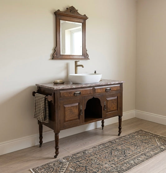 Burr Walnut & Marble Washstand