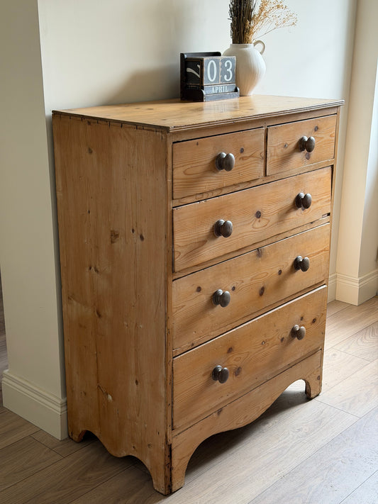 Victorian Pine Tall Chest of Drawers