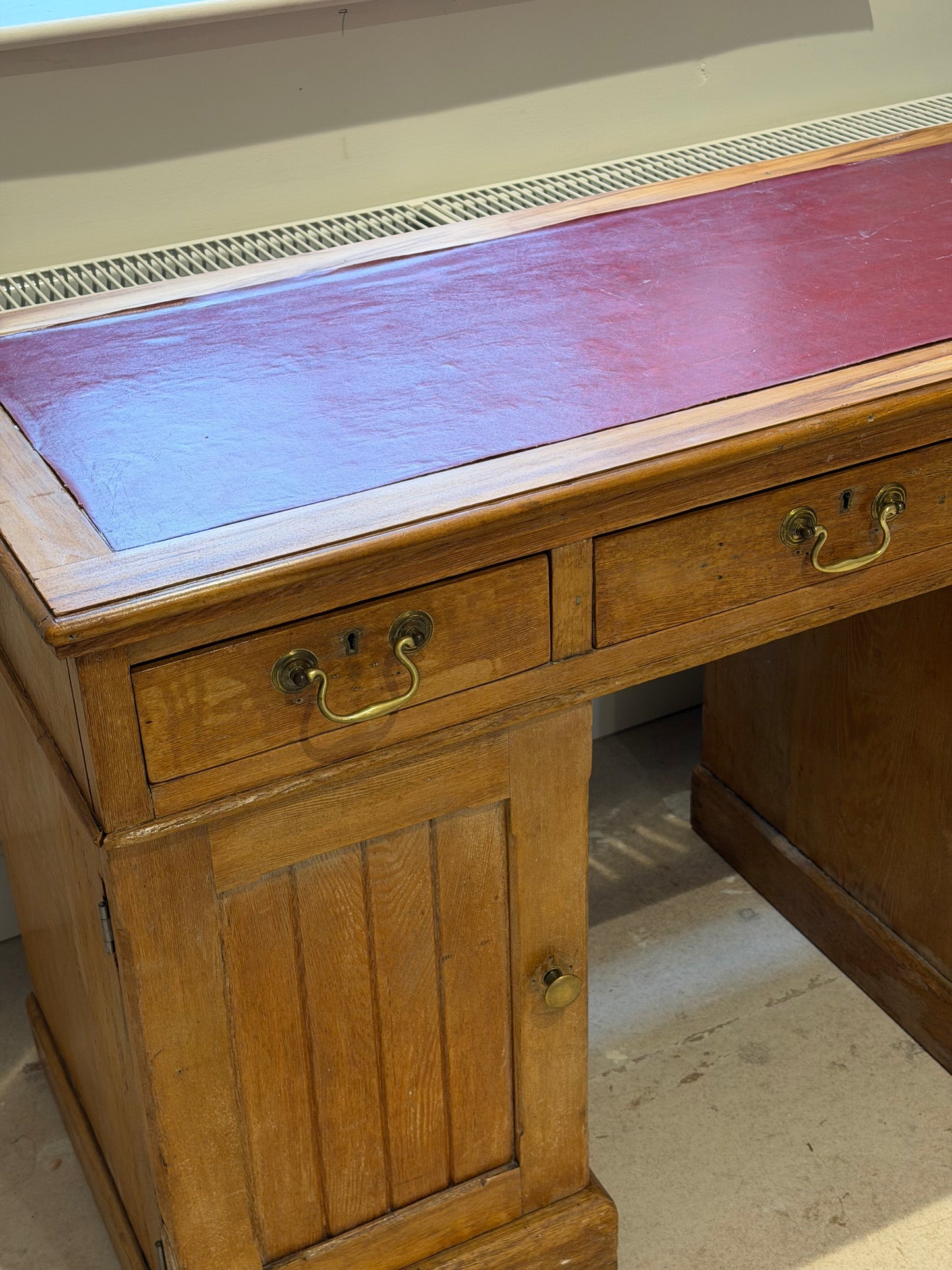 1890 ash and satin walnut desk