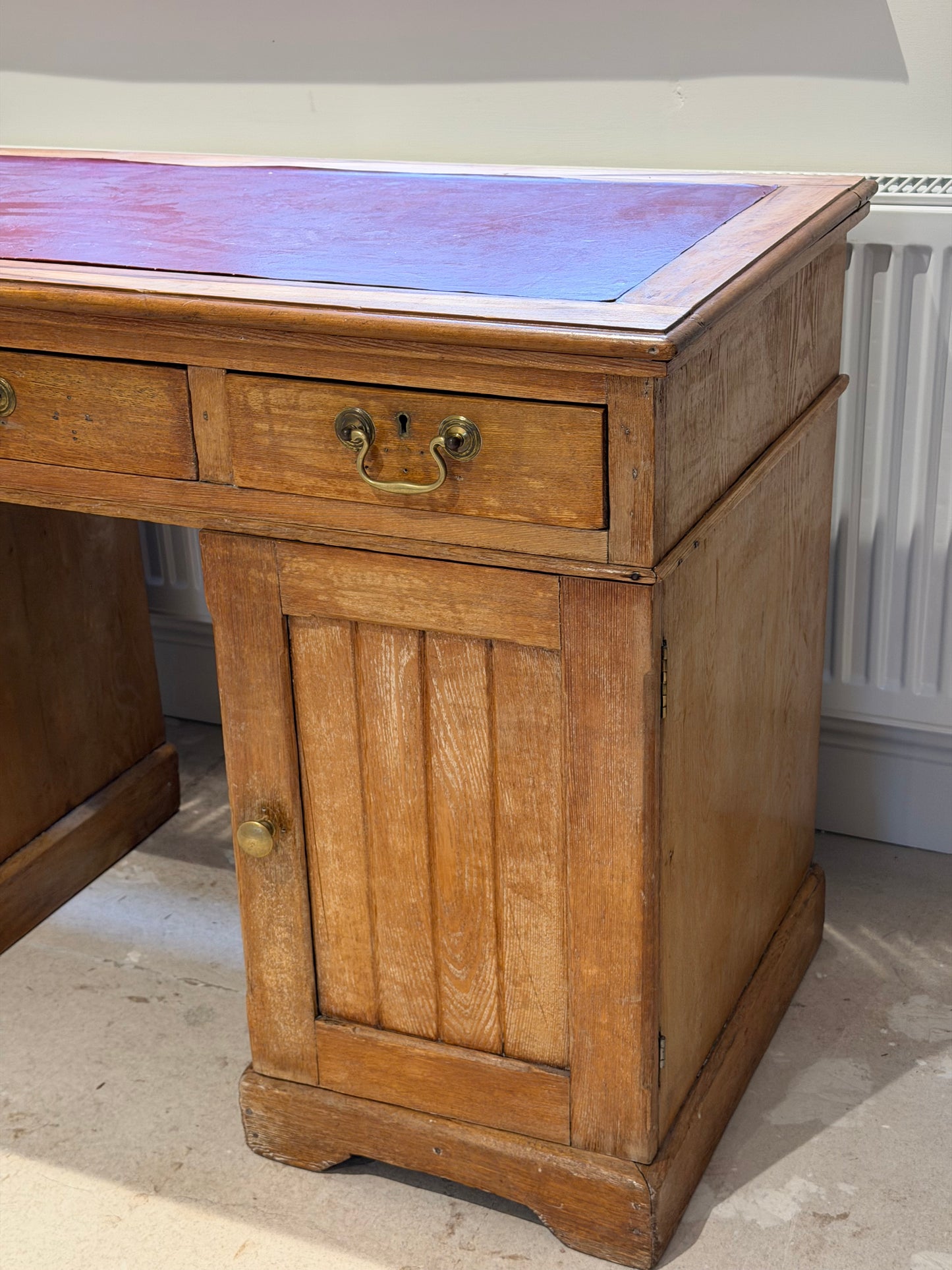 1890 ash and satin walnut desk