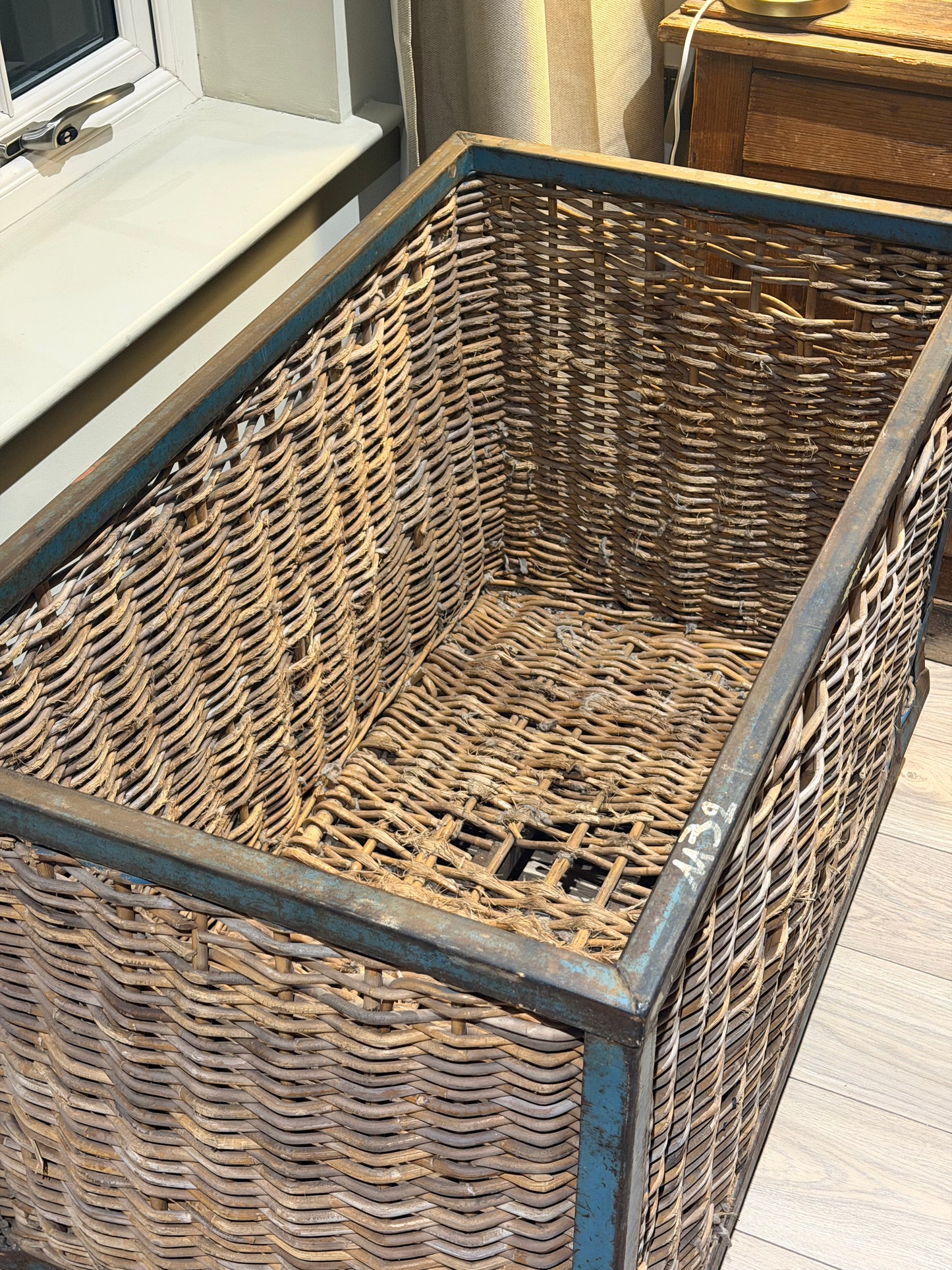 Vintage Industrial Wicker Trolley