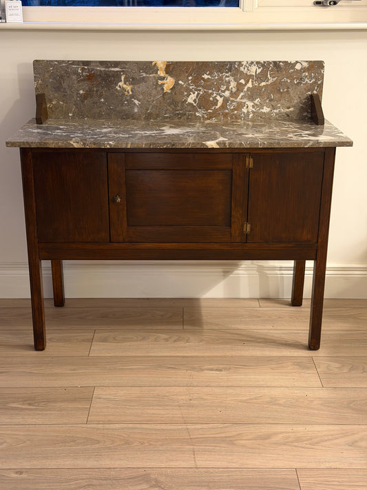 Early 20th Oak & Marble washstand