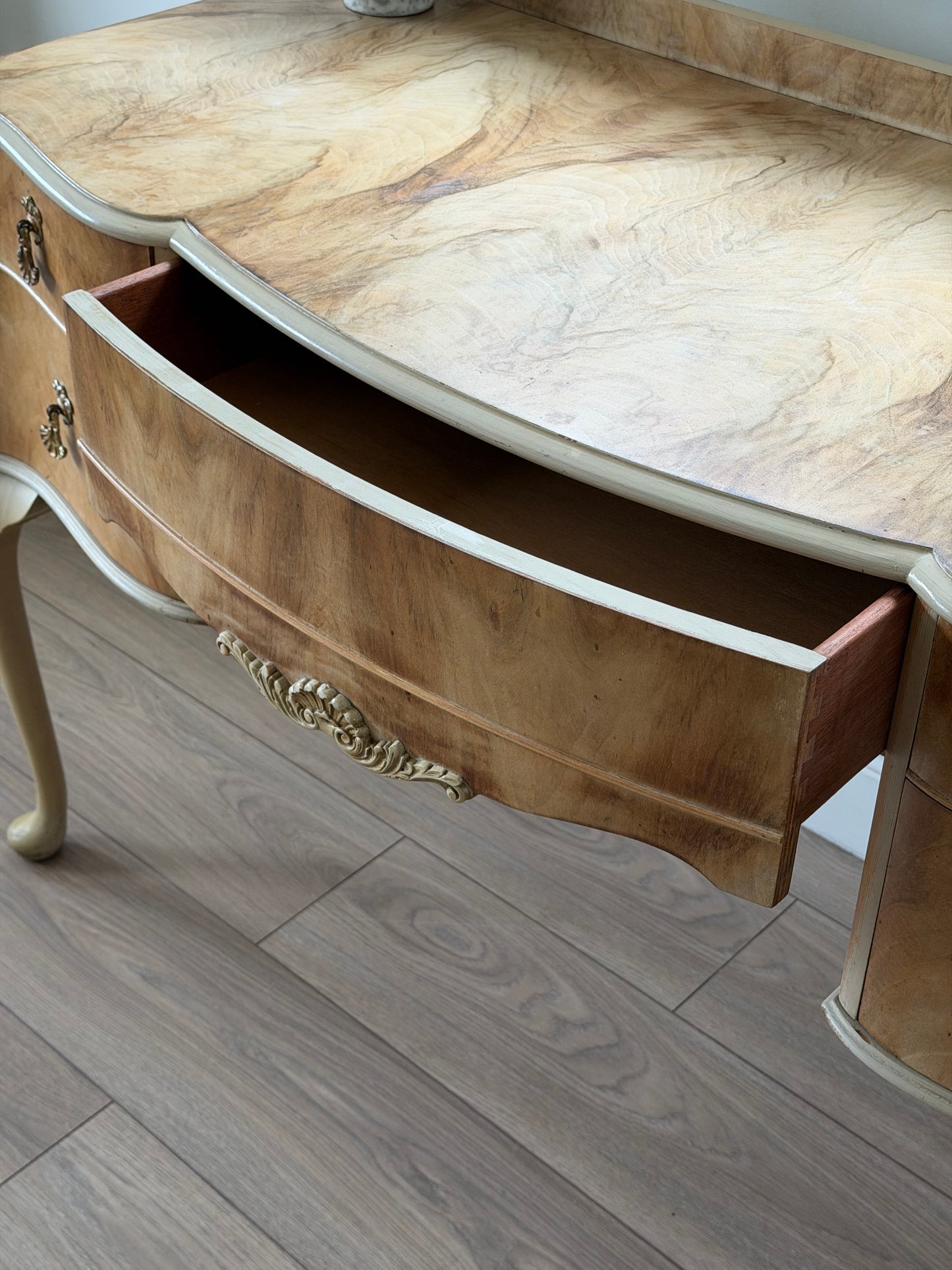 Bleached Burr Walnut Vanity Unit