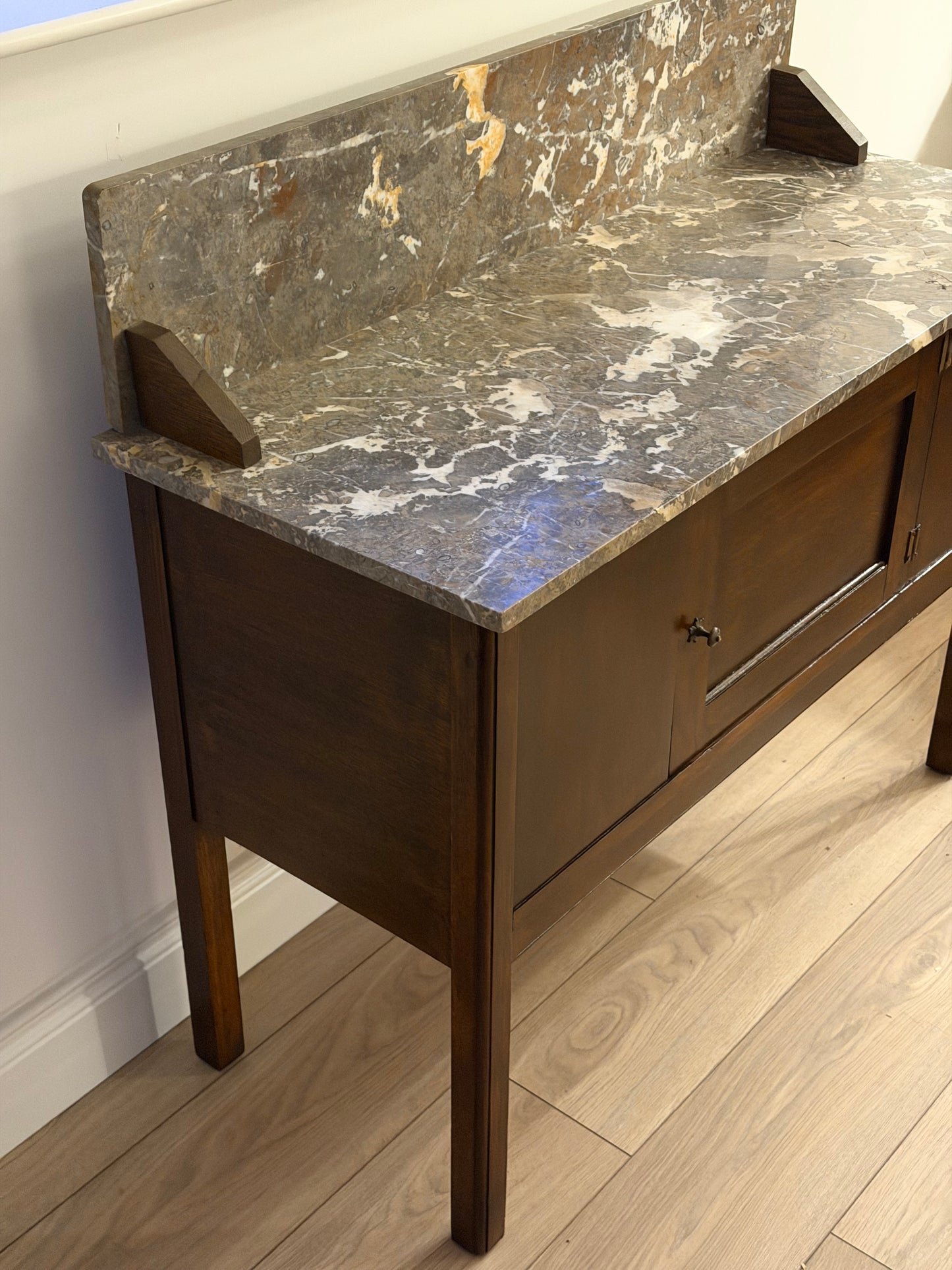 Early 20th Oak & Marble washstand