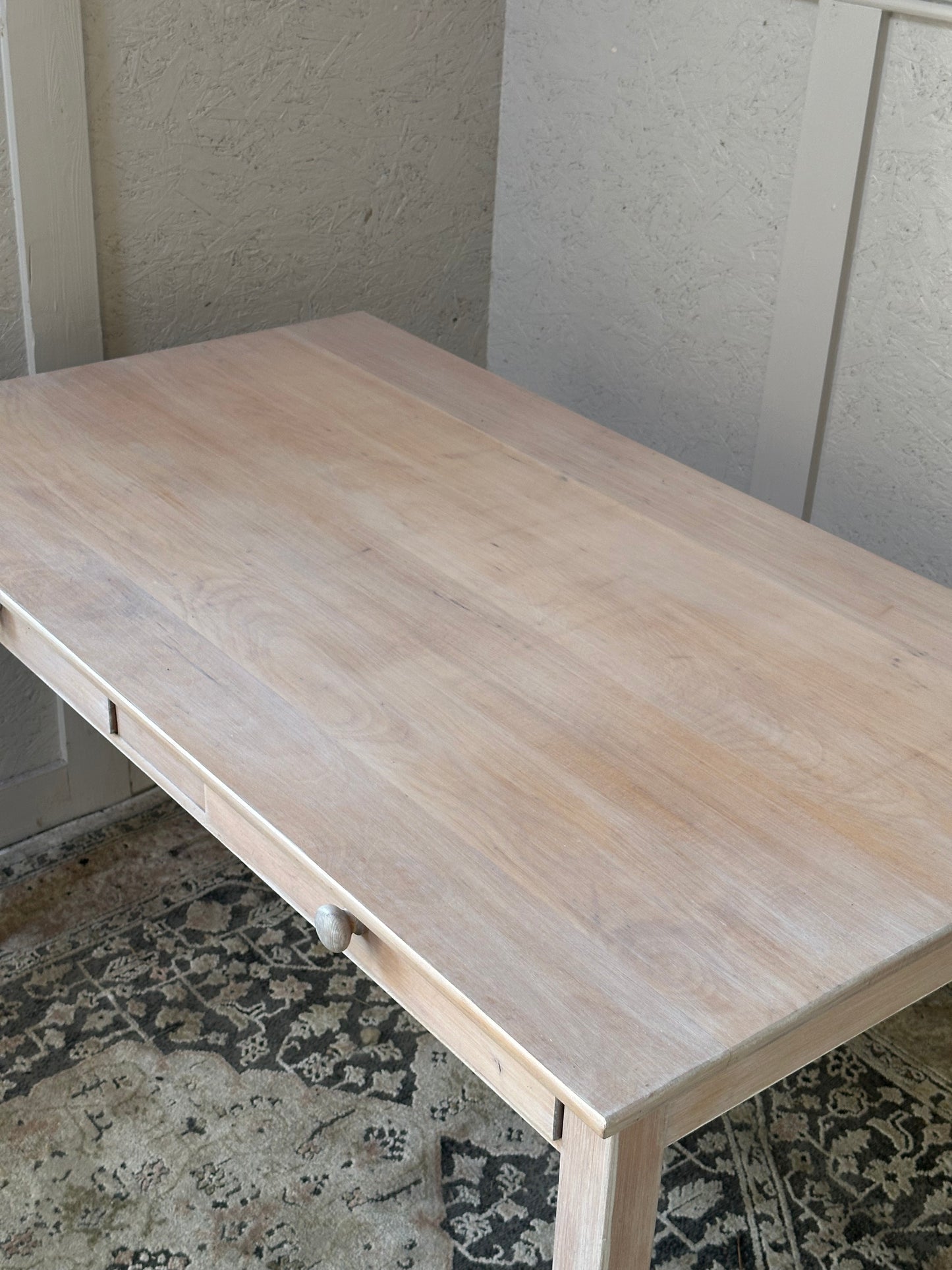 1950s Beech Kitchen Table with 2 Drawers
