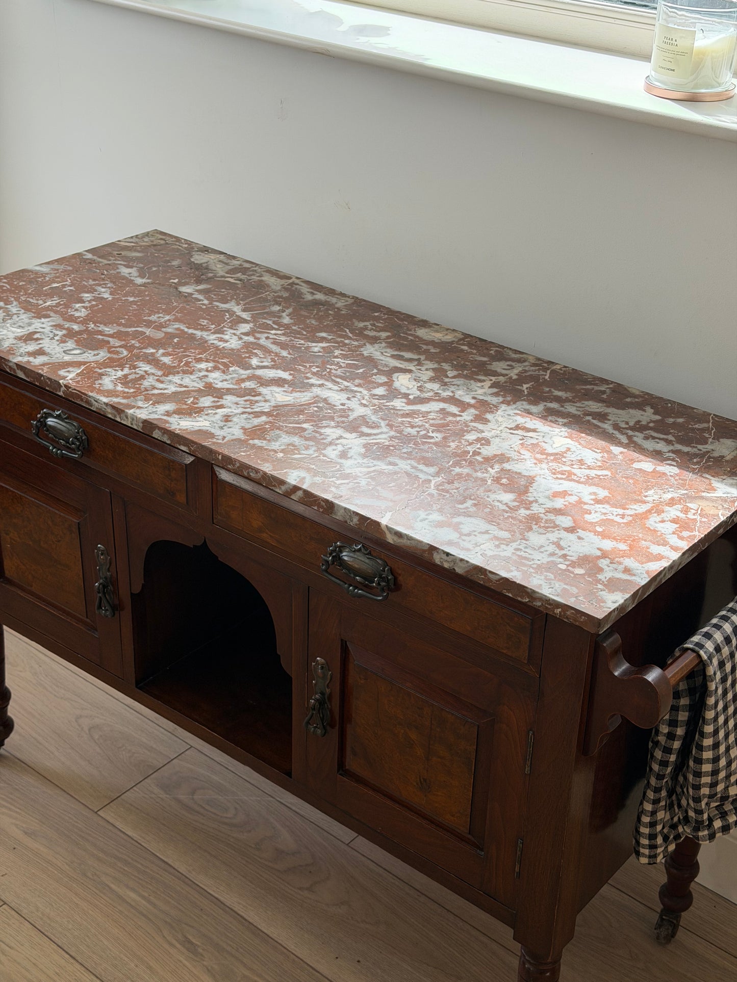 Burr Walnut & Marble Washstand