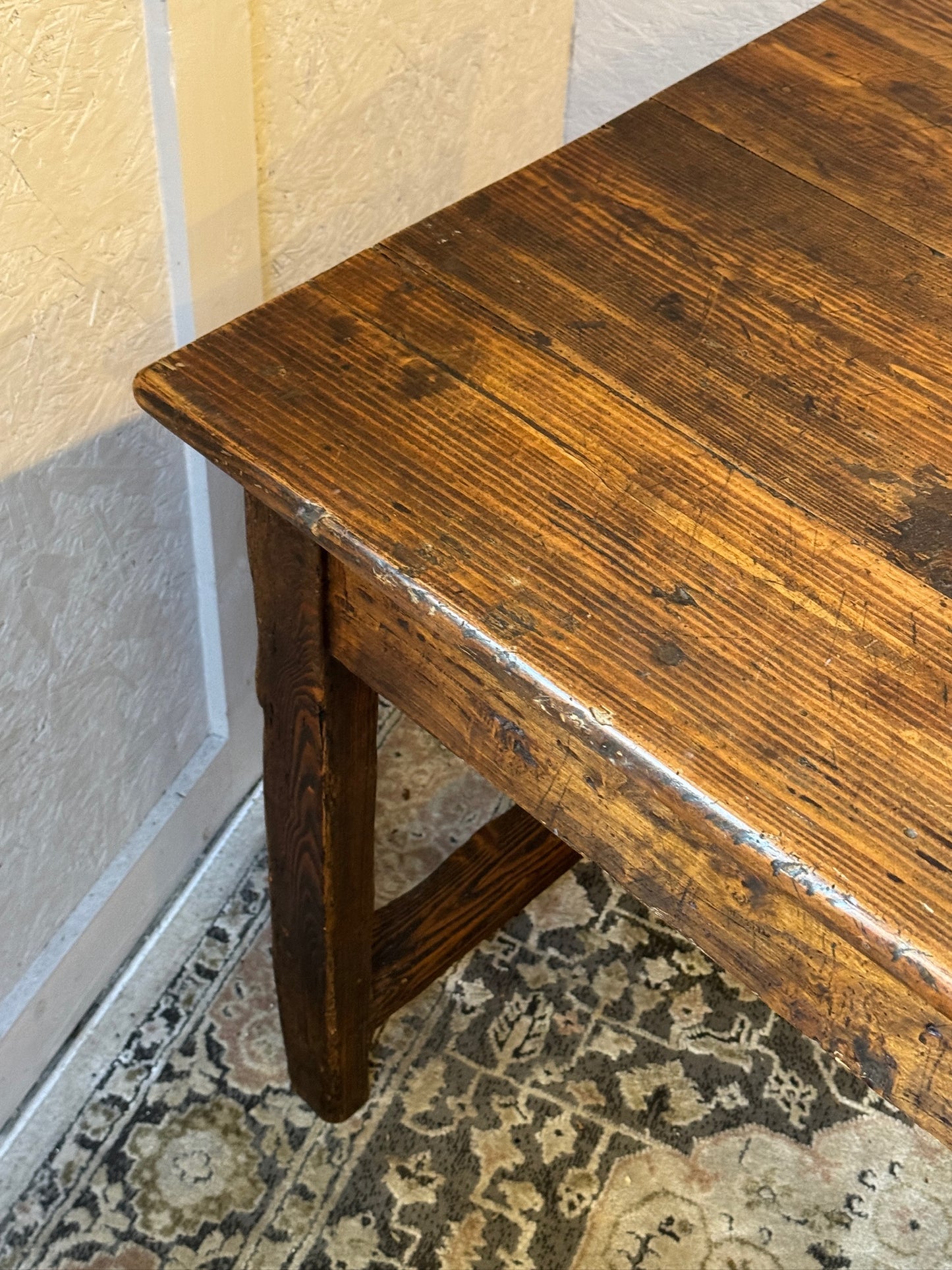 French pine & fruitwood kitchen table
