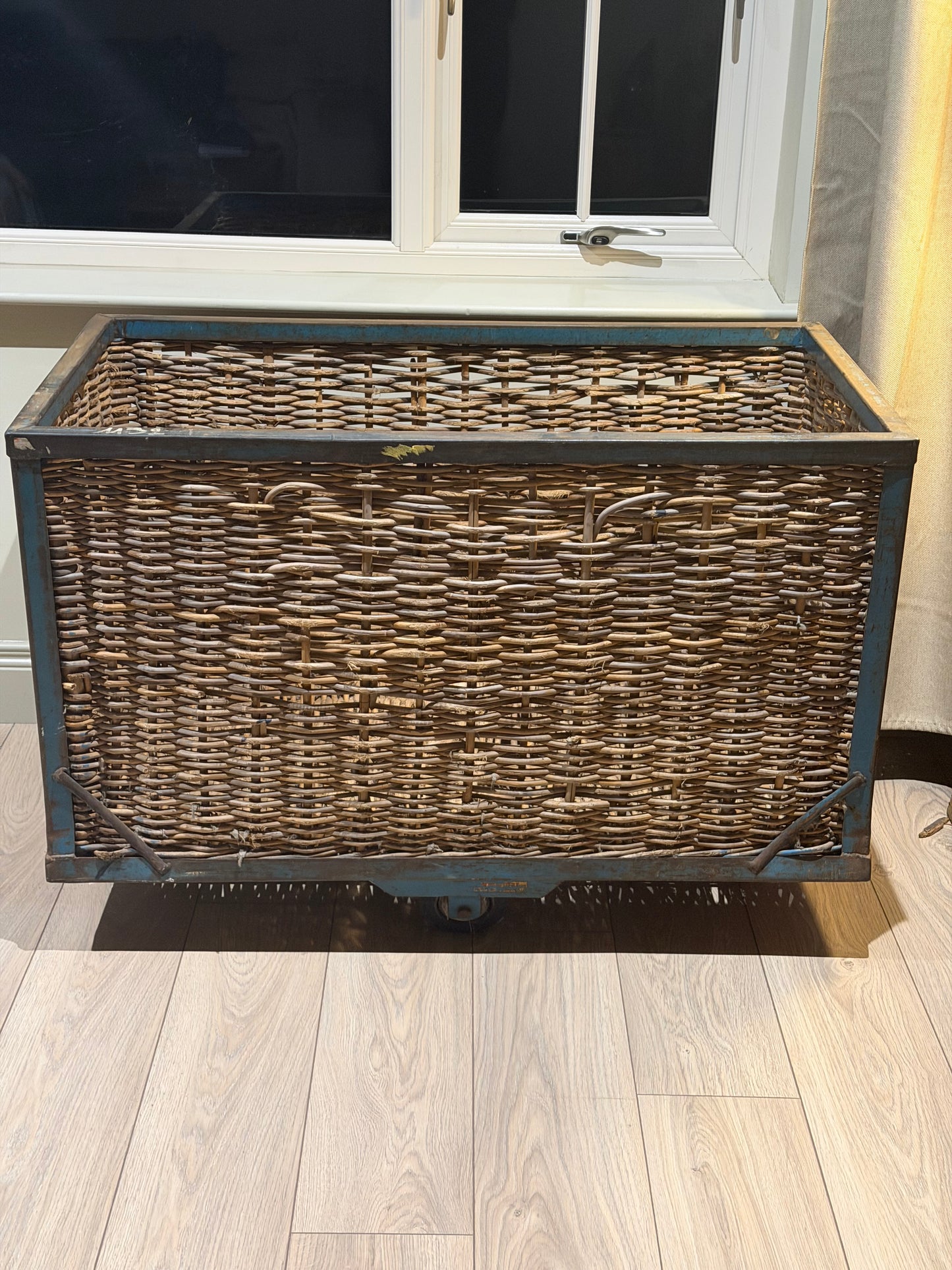 Vintage Industrial Wicker Trolley