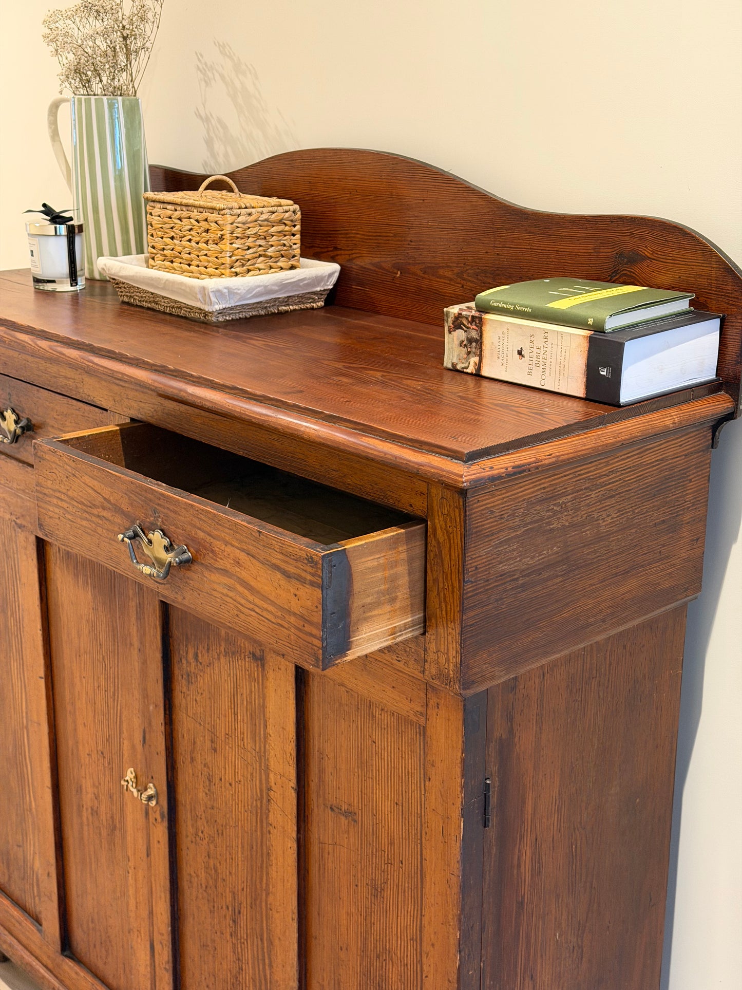 Victorian Dark Pine Cupboard