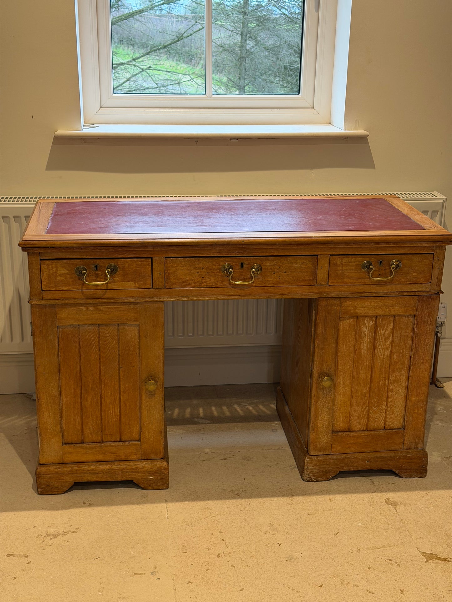 1890 ash and satin walnut desk