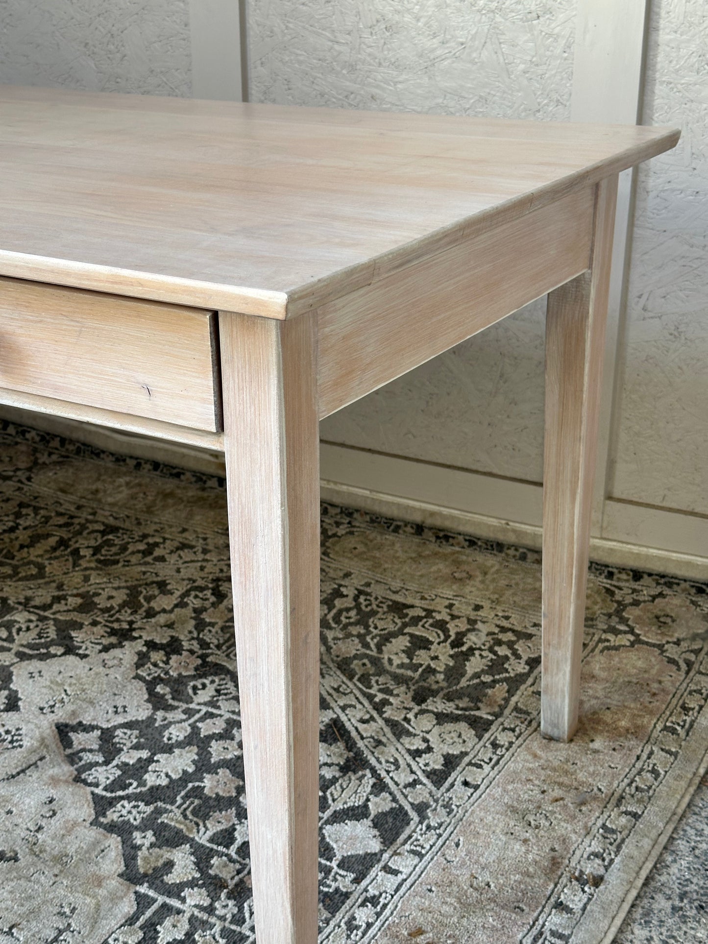 1950s Beech Kitchen Table with 2 Drawers