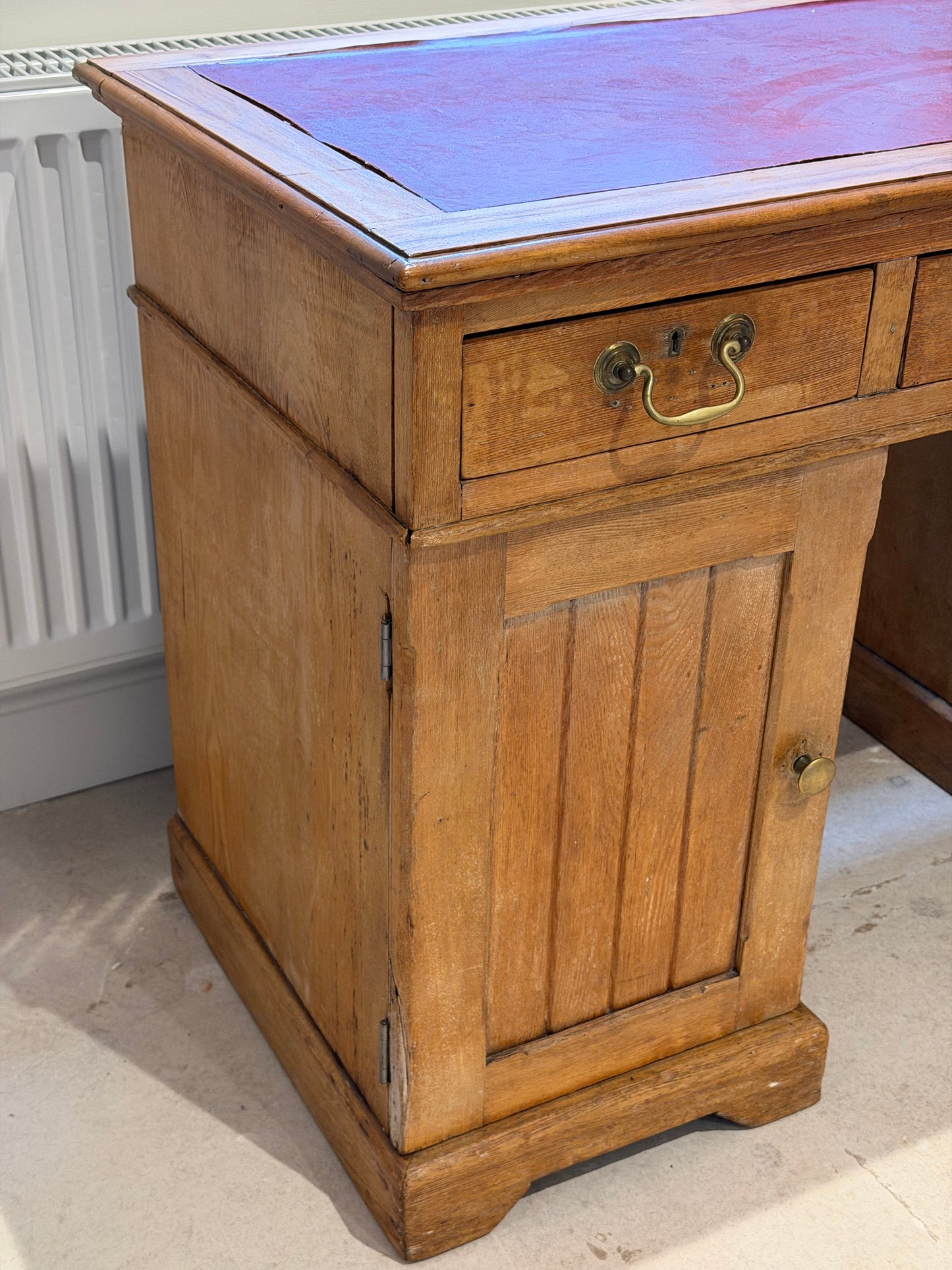 1890 ash and satin walnut desk