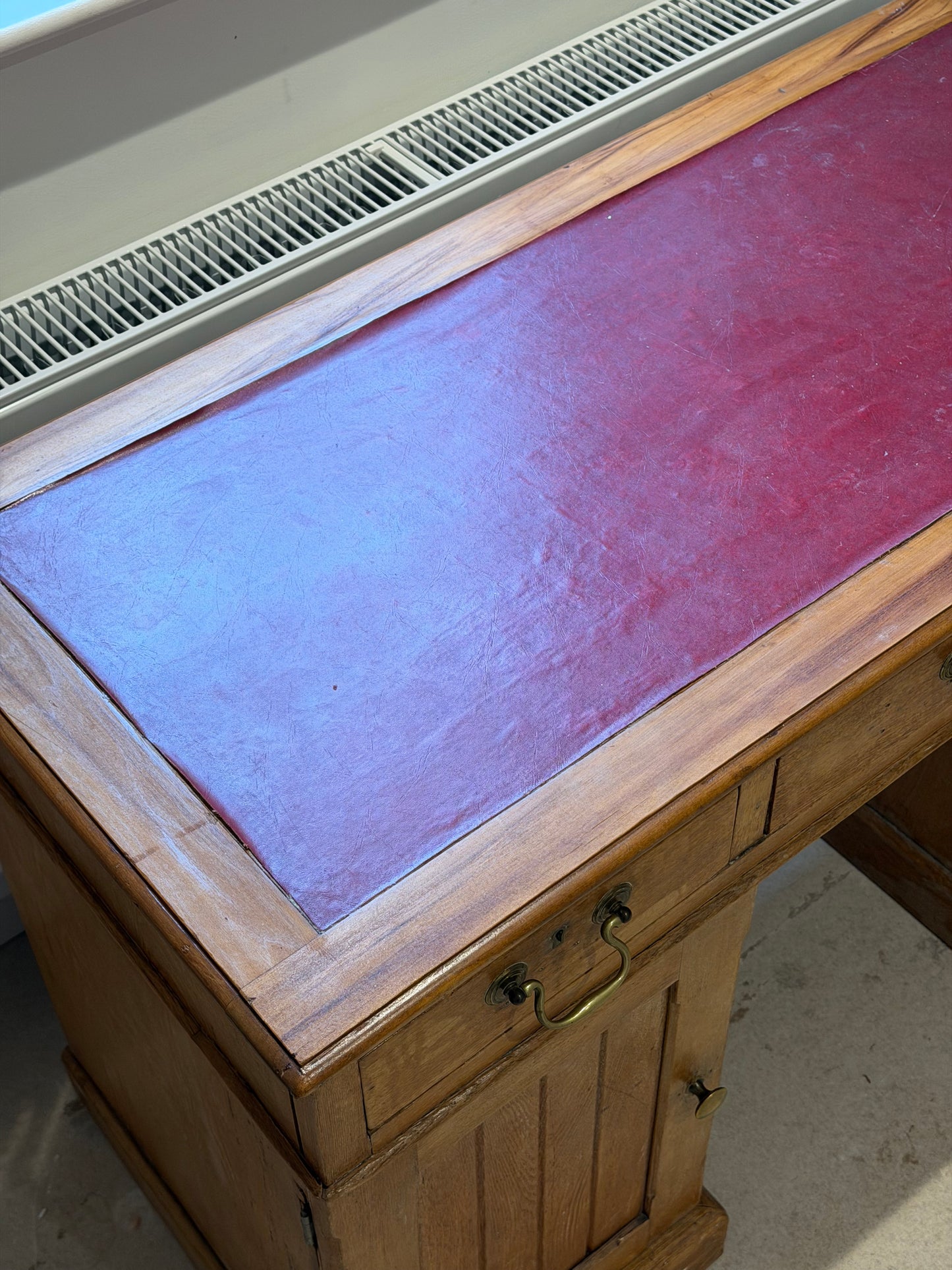 1890 ash and satin walnut desk