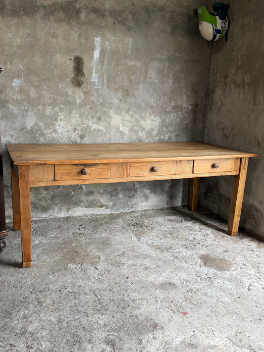 Irish Victorian Pine Kitchen Table
